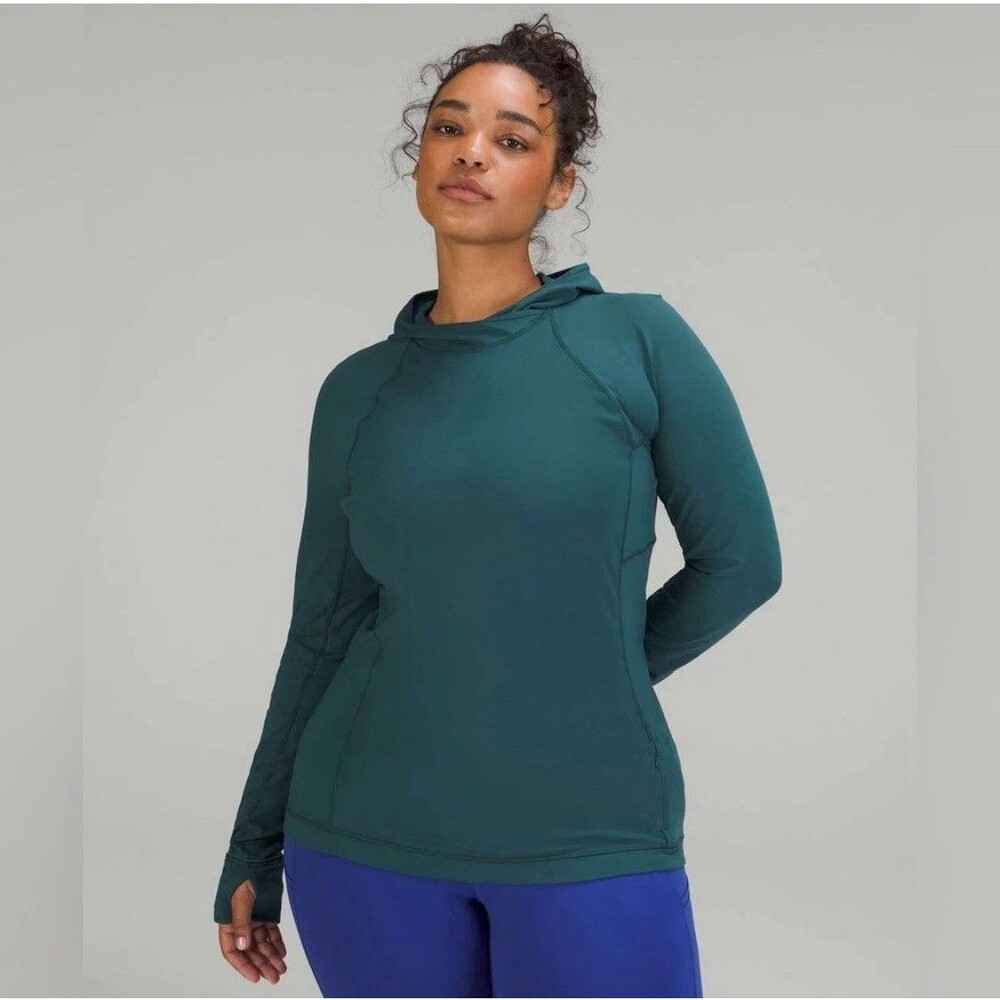 Lululemon It’s Rulu Run Womens Size 10 Hoodie Green Long Sleeve Activewear Top